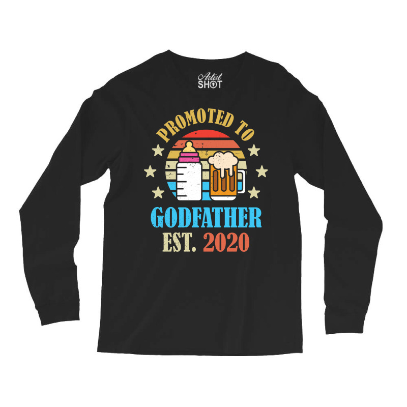 Pregnancy Announcement Promoted To Godfather Retro Long Sleeve Shirts by besemfofita3 | Artistshot