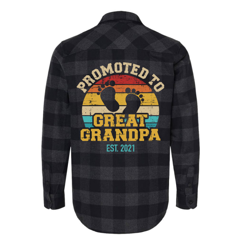 Promoted To Great Grandpa 2021 Vintage Aesthetic Flannel Shirt | Artistshot