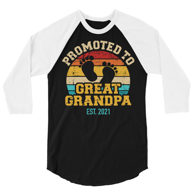 Promoted To Great Grandpa 2021 Vintage Aesthetic 3/4 Sleeve Shirt | Artistshot