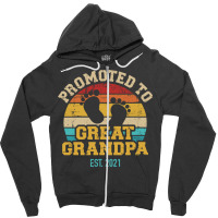 Promoted To Great Grandpa 2021 Vintage Aesthetic Zipper Hoodie | Artistshot