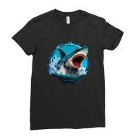 Shark Angry Ladies Fitted T-shirt | Artistshot