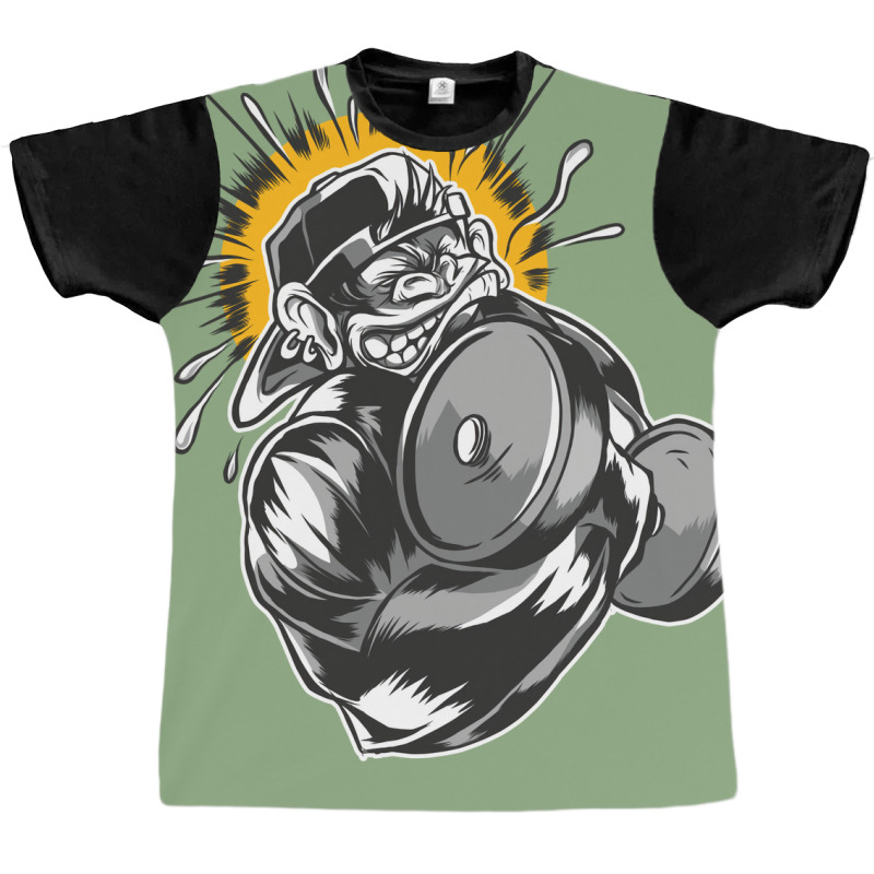 Muscular Monkey Gym Girl Graphic T-shirt by bafixtreemm | Artistshot