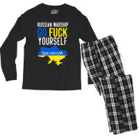 Russian Warship Go Fuck Yourself Men's Long Sleeve Pajama Set | Artistshot