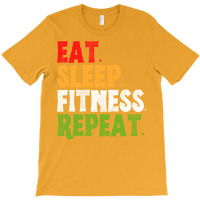 Eat Sleep Fitness Repeat Fitness Lover Red T-shirt | Artistshot