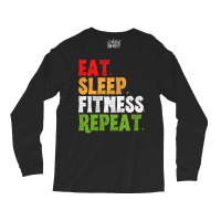 Eat Sleep Fitness Repeat Fitness Lover Red Long Sleeve Shirts | Artistshot