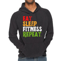 Eat Sleep Fitness Repeat Fitness Lover Red Vintage Hoodie | Artistshot