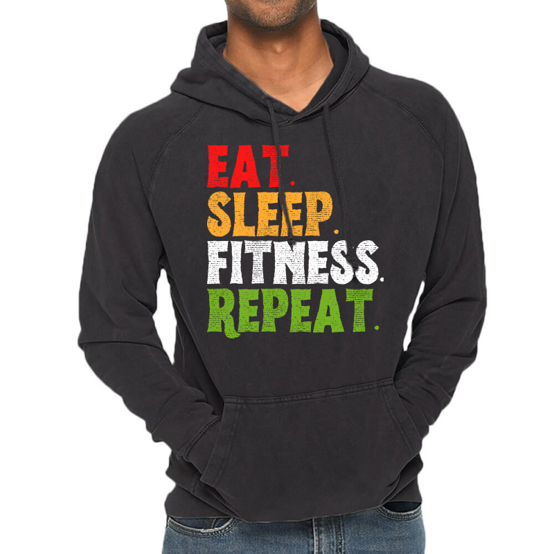 Eat Sleep Fitness Repeat Fitness Lover Red Vintage Hoodie by appaihgjecio | Artistshot