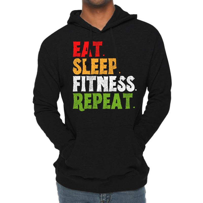 Eat Sleep Fitness Repeat Fitness Lover Red Lightweight Hoodie by appaihgjecio | Artistshot