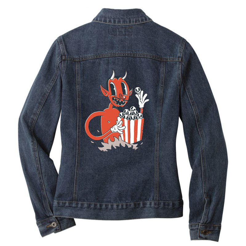 Snack Time Ladies Denim Jacket by chardrui | Artistshot