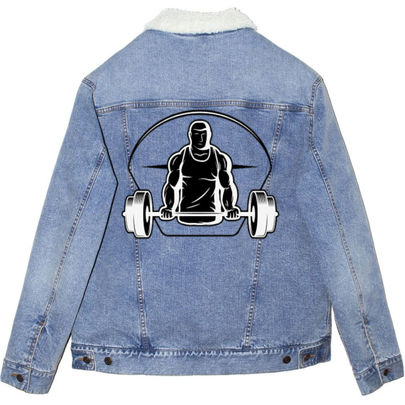 Lifting Weights Fitness Club 70s Unisex Sherpa-Lined Denim Jacket by halaruzheyu1 | Artistshot