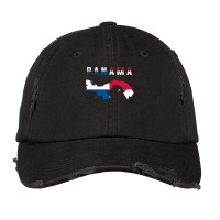 Panamanian Flag Inside Map Of Panama Blue Vintage Cap | Artistshot