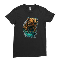 Bear Angry 3 Ladies Fitted T-shirt | Artistshot