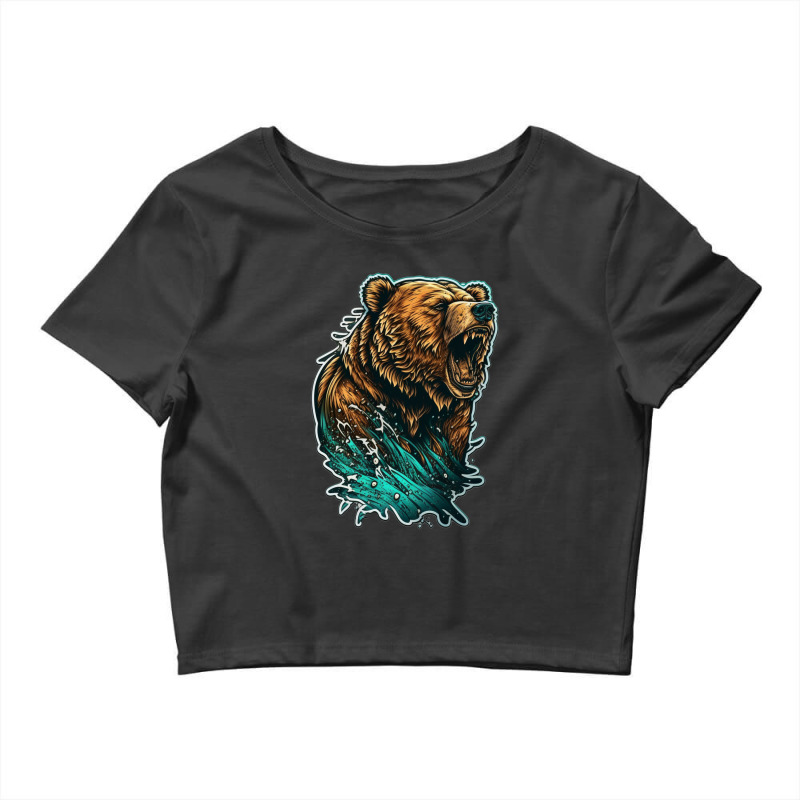 Bear Angry 3 Crop Top by KiboJustice | Artistshot