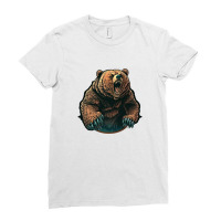 Bear Angry Ladies Fitted T-shirt | Artistshot