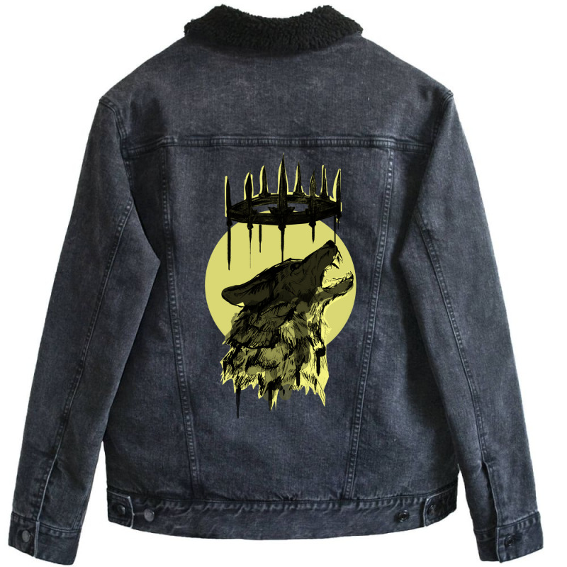 Wolf   The King Unisex Sherpa-Lined Denim Jacket by amdremahoudy | Artistshot