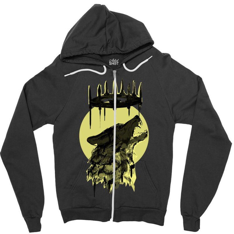 Wolf   The King Zipper Hoodie by amdremahoudy | Artistshot