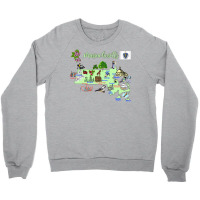 Tourism Map Of Massachusetts State Usa Major Citie Crewneck Sweatshirt | Artistshot