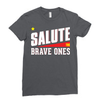 Salute The Brave Ones Blue Ladies Fitted T-shirt | Artistshot