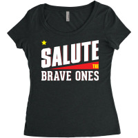 Salute The Brave Ones Blue Women's Triblend Scoop T-shirt | Artistshot