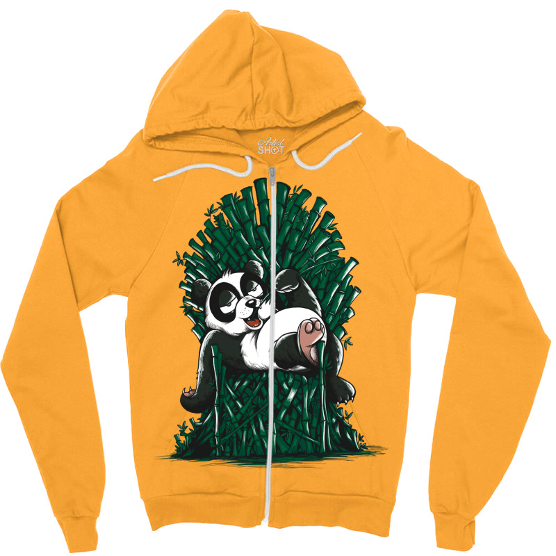 Panda On Throne Zipper Hoodie | Artistshot