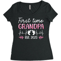 First Time Grandpa 2023 Travel Women's Triblend Scoop T-shirt | Artistshot