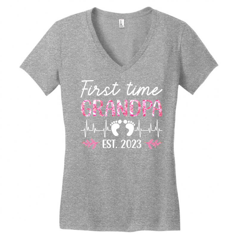 First Time Grandpa 2023 Travel Women's V-Neck T-Shirt by haneysnooksq | Artistshot