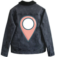 Travel Location Pin Big Funny Graphic Gift Girl Unisex Sherpa-lined Denim Jacket | Artistshot