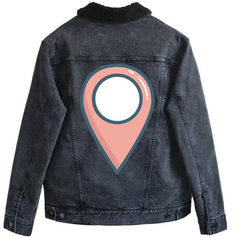 Travel Location Pin Big Funny Graphic Gift Girl Unisex Sherpa-Lined Denim Jacket by izousaugoq | Artistshot