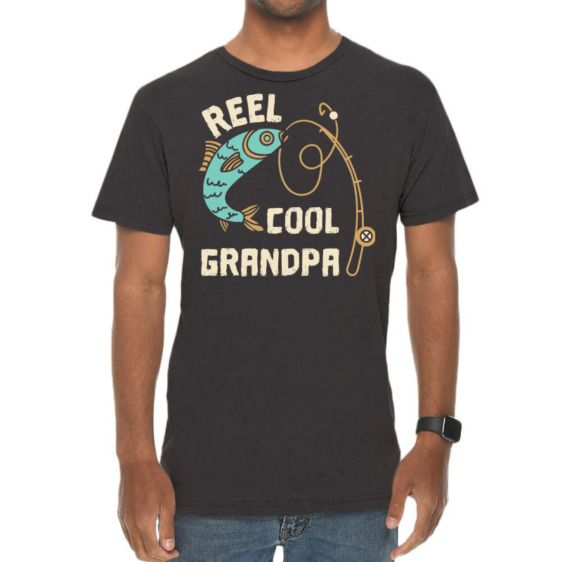 Reel Cool Grandpa Grandfather Fisher Family Fishin Vintage T-shirt | Artistshot