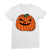 Big Orange Halloween Horror Pumpkin Summer Ladies Fitted T-shirt | Artistshot