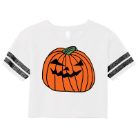 Big Orange Halloween Horror Pumpkin Summer Scorecard Crop Tee | Artistshot