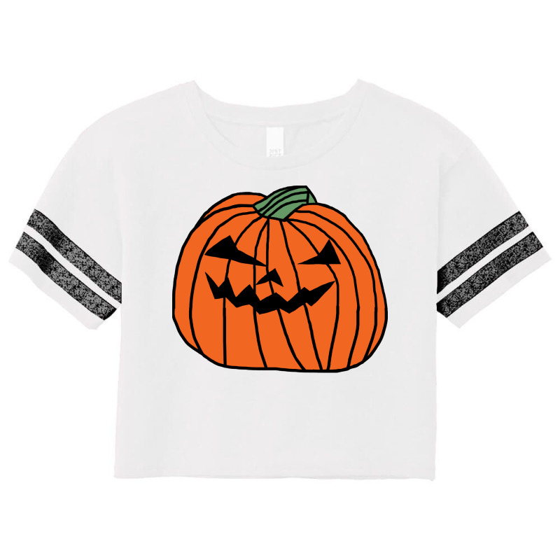 Big Orange Halloween Horror Pumpkin Summer Scorecard Crop Tee by wyzardilalio7 | Artistshot