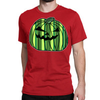 Green Stripes Halloween Horror Pumpkin Summer Classic T-shirt | Artistshot