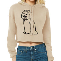 Minimal Penguin Wearing Halloween Costume Outline Cropped Hoodie | Artistshot