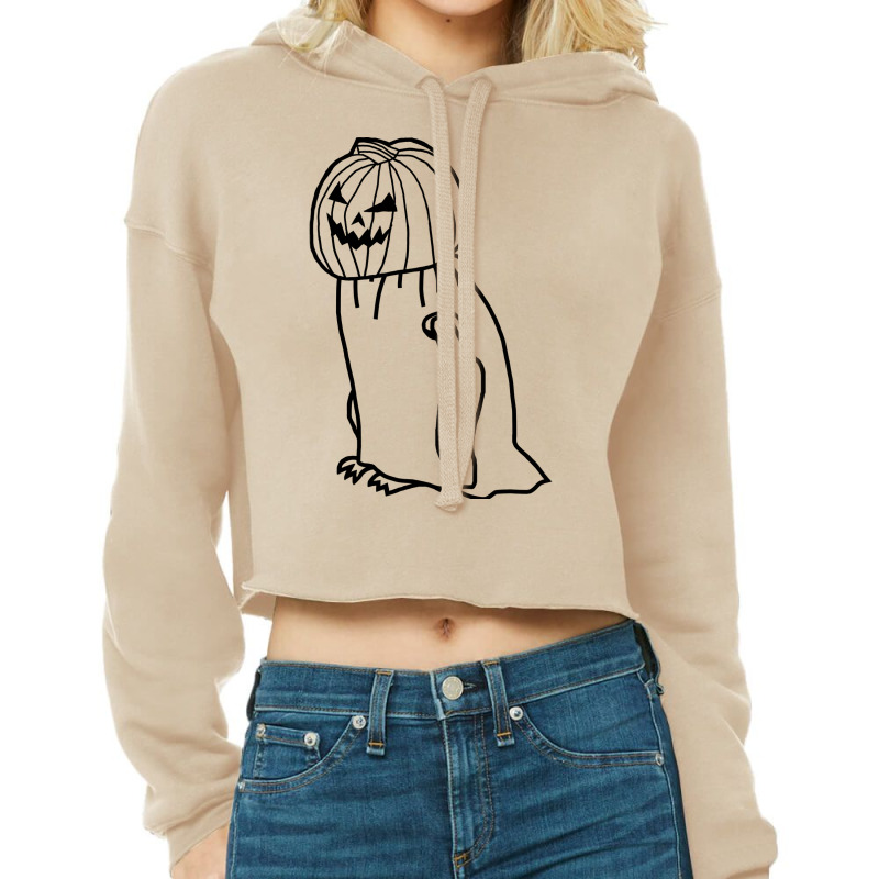 Minimal Penguin Wearing Halloween Costume Outline Cropped Hoodie by fleakburellx | Artistshot