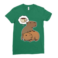 Capybara Thirsty For Black Tea Blue Ladies Fitted T-shirt | Artistshot