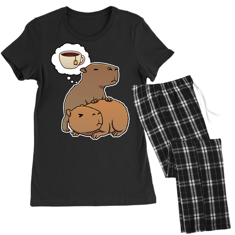 Capybara Thirsty For Black Tea Blue Women's Pajamas Set by cransazumac | Artistshot