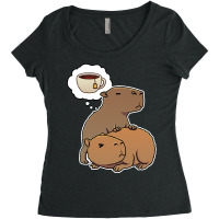 Capybara Thirsty For Black Tea Blue Women's Triblend Scoop T-shirt | Artistshot