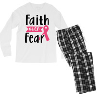 Faith Over Fear Boy Men's Long Sleeve Pajama Set | Artistshot