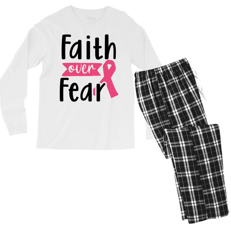 Faith Over Fear Boy Men's Long Sleeve Pajama Set by mahlwobigl | Artistshot