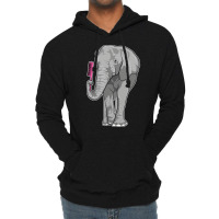 Elephant As Hairdresser With Comb Nature Lightweight Hoodie | Artistshot