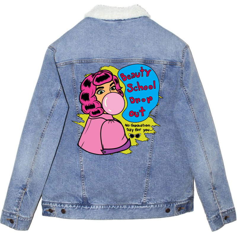 Bubblegum Dropout Retro (1) Unisex Sherpa-lined Denim Jacket | Artistshot