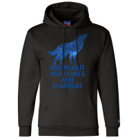 Midnight Blue Sapphire Milky Way Galaxy Wolf   Moo Champion Hoodie | Artistshot