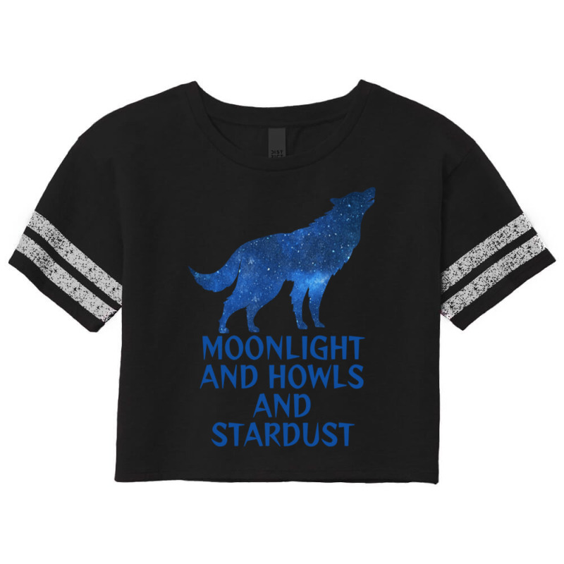 Midnight Blue Sapphire Milky Way Galaxy Wolf   Moo Scorecard Crop Tee by clsmisarust | Artistshot