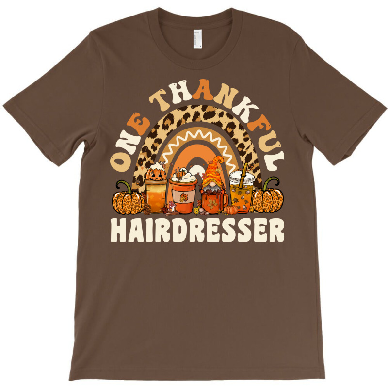 One Thankful Hairdresser Thanksgiving Rainbow Leop T-shirt | Artistshot