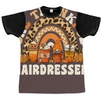 One Thankful Hairdresser Thanksgiving Rainbow Leop Graphic T-shirt | Artistshot