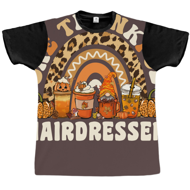 One Thankful Hairdresser Thanksgiving Rainbow Leop Graphic T-shirt | Artistshot