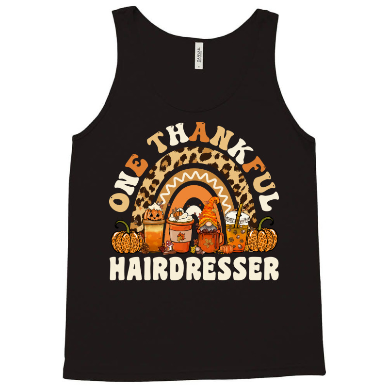 One Thankful Hairdresser Thanksgiving Rainbow Leop Tank Top | Artistshot