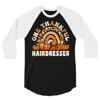 One Thankful Hairdresser Thanksgiving Rainbow Leop 3/4 Sleeve Shirt | Artistshot