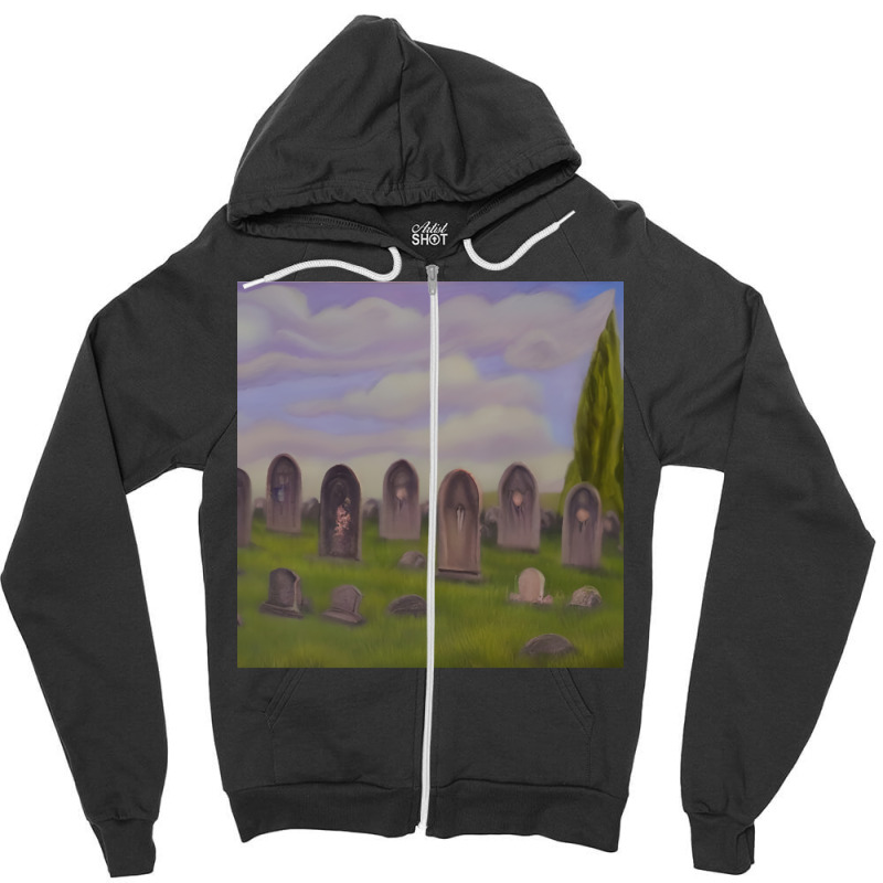 The Haro Graveyard Girl Zipper Hoodie | Artistshot